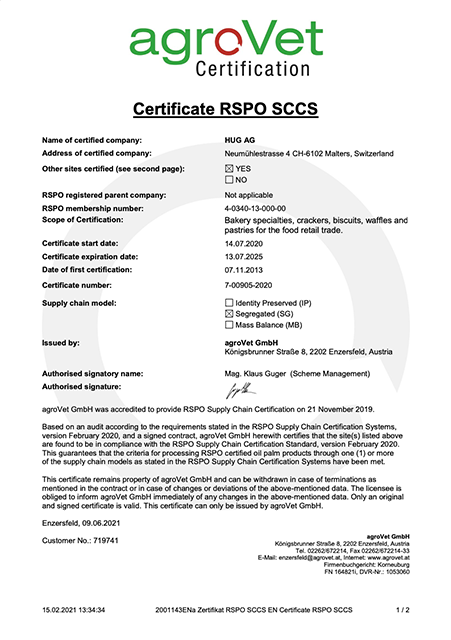 Zertifizierung RSPO