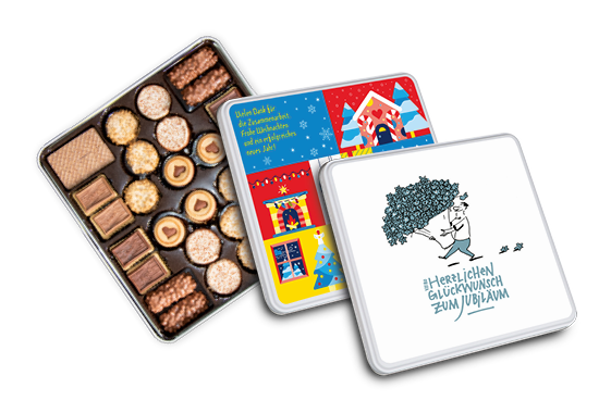 Biscuit tins displaying your corporate design